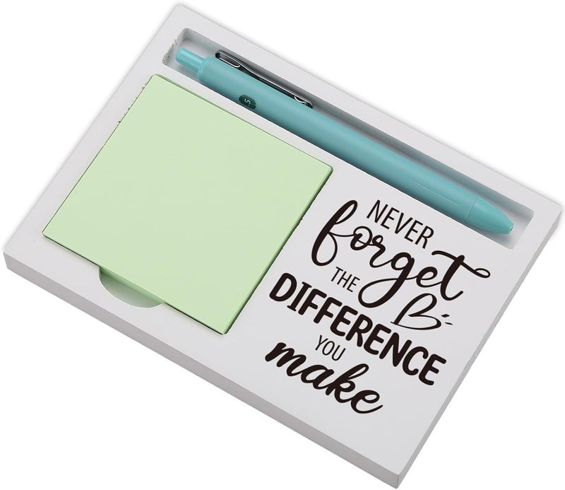 EFFJNSG Never Forget The Difference You Make Sticky Note Holder for Desk, Inspirational Gift for Teacher, Nurse, Coworker, Volunteer, Appreciation Thank You Gift Note Pad Organizer for Women EDP224 - Image 1